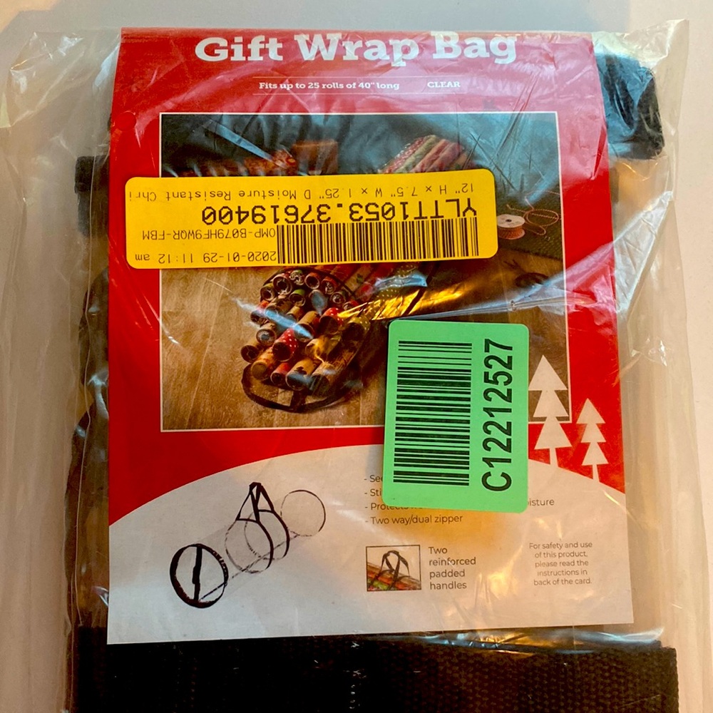 Gift wrap storage bag